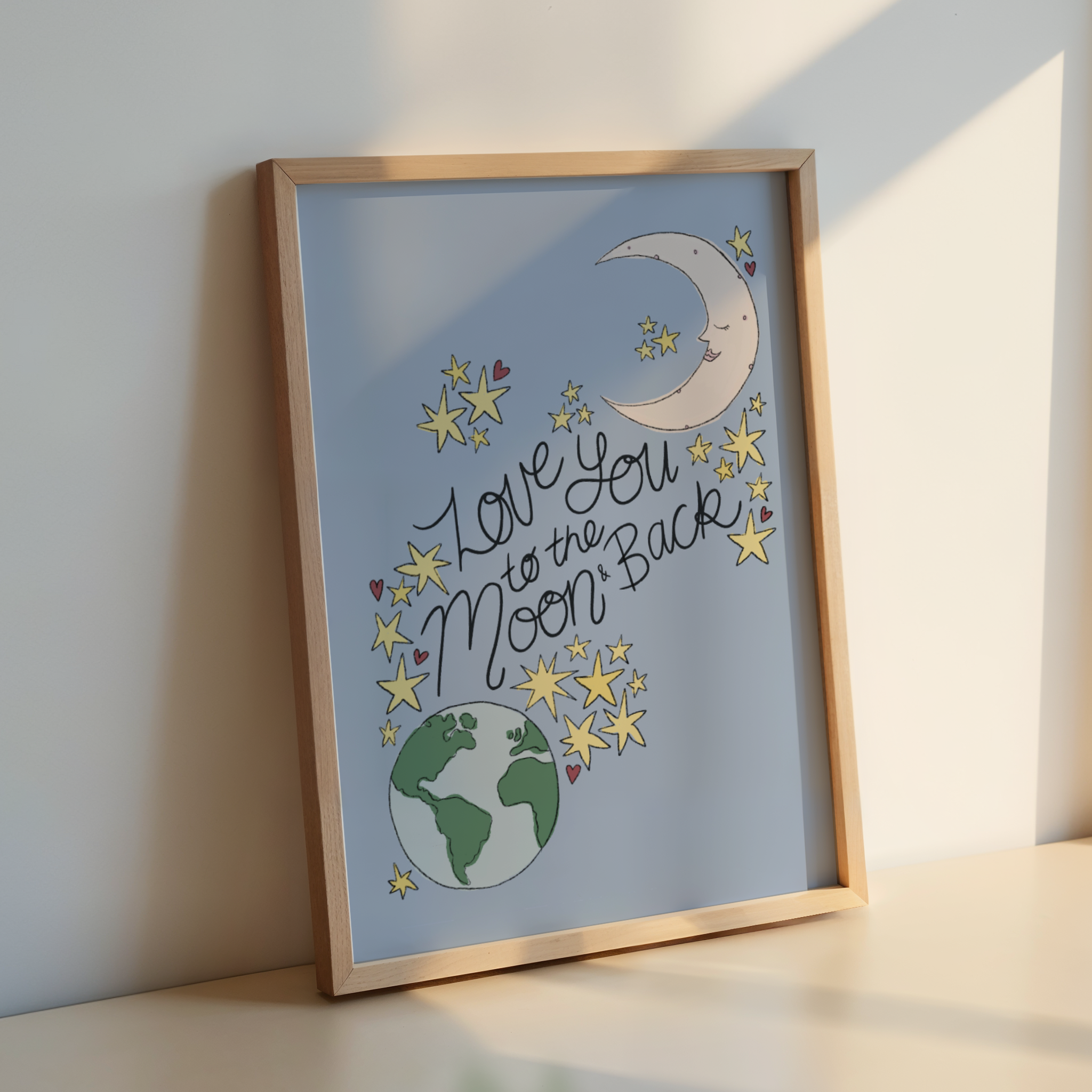 Love You to the Moon and Back Illustration
