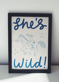 She’s Wild Cowgirl Horse Art Print