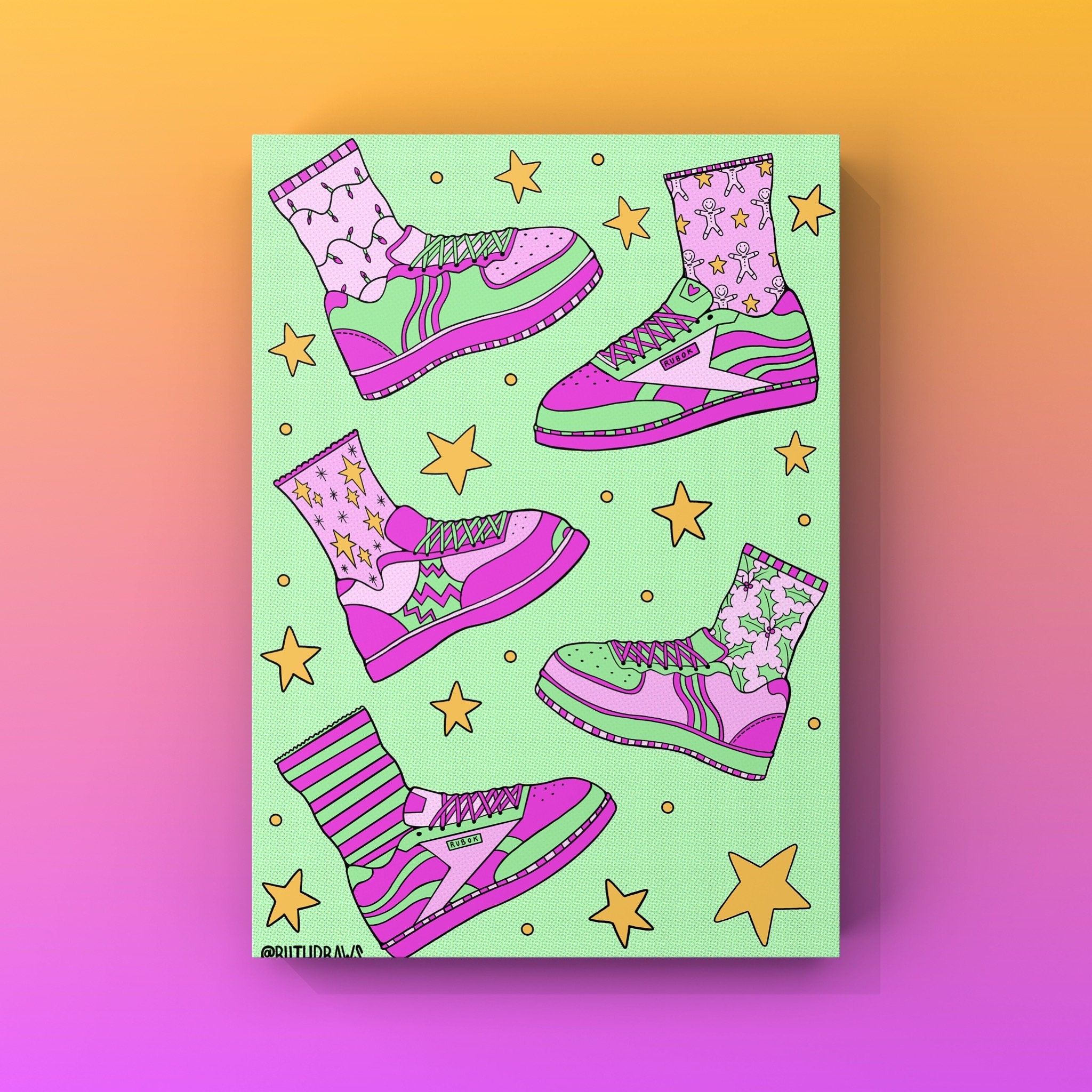Christmas Trainers Riso Card