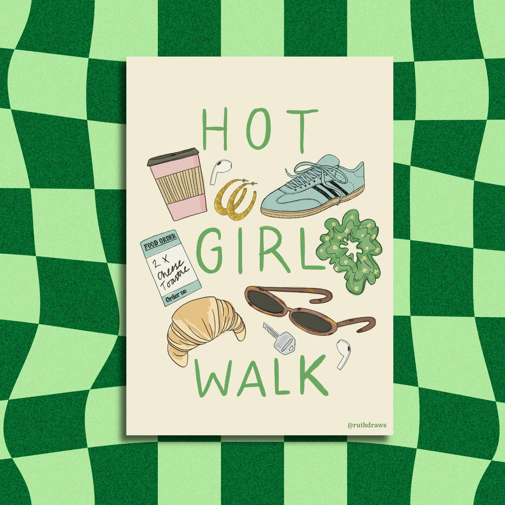 Hot Girl Walk Postcard